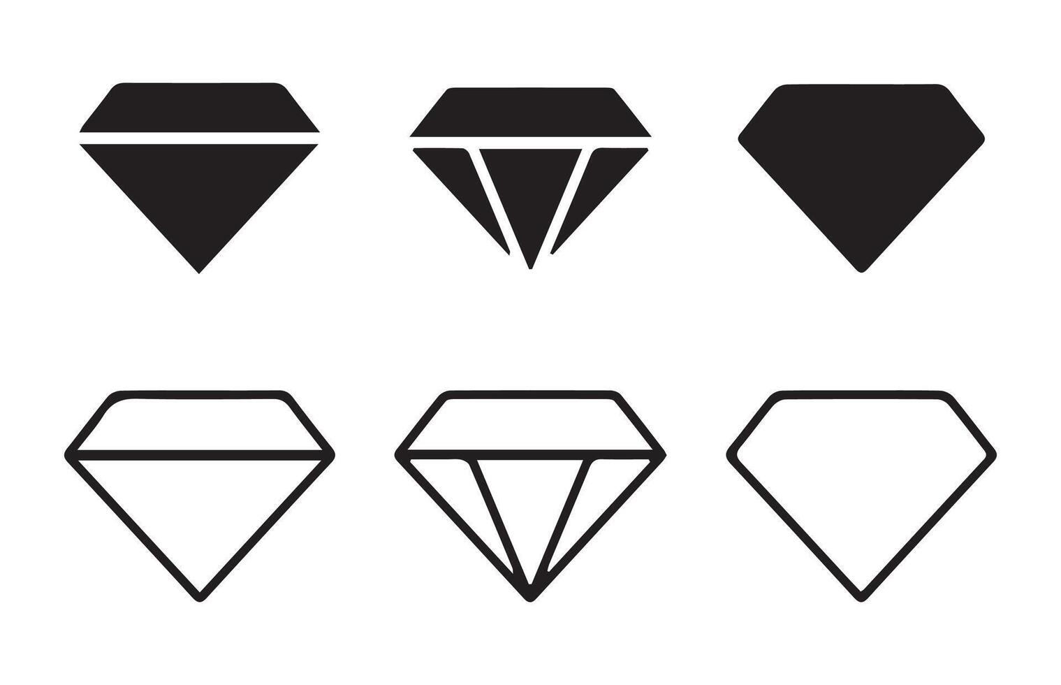 Editable Stroke. Pixel Perfect. Diamond icon set vector