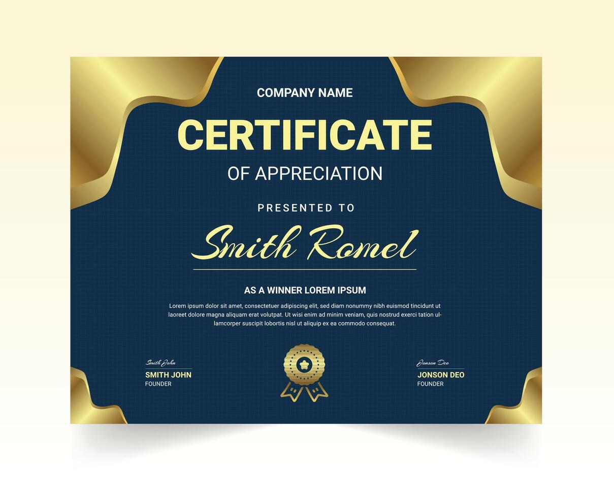 Creative certificate design template vector