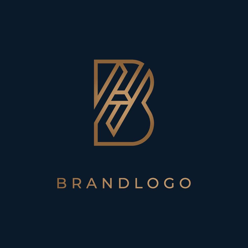 Initial BH or HB Logo, modern letter BH design logo inspiration, illustration vector