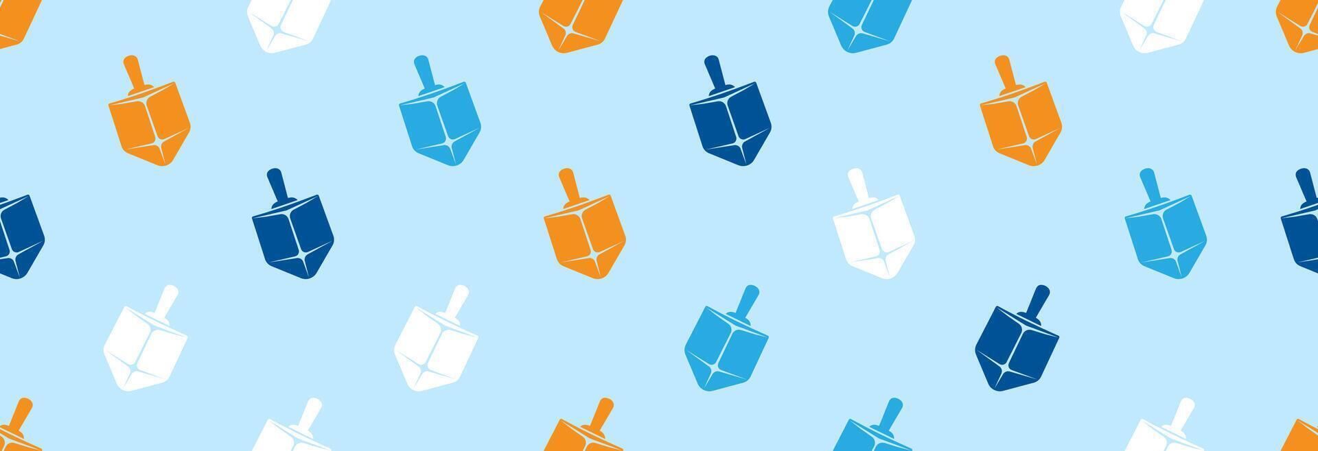 Dreidel seamless banner. vector