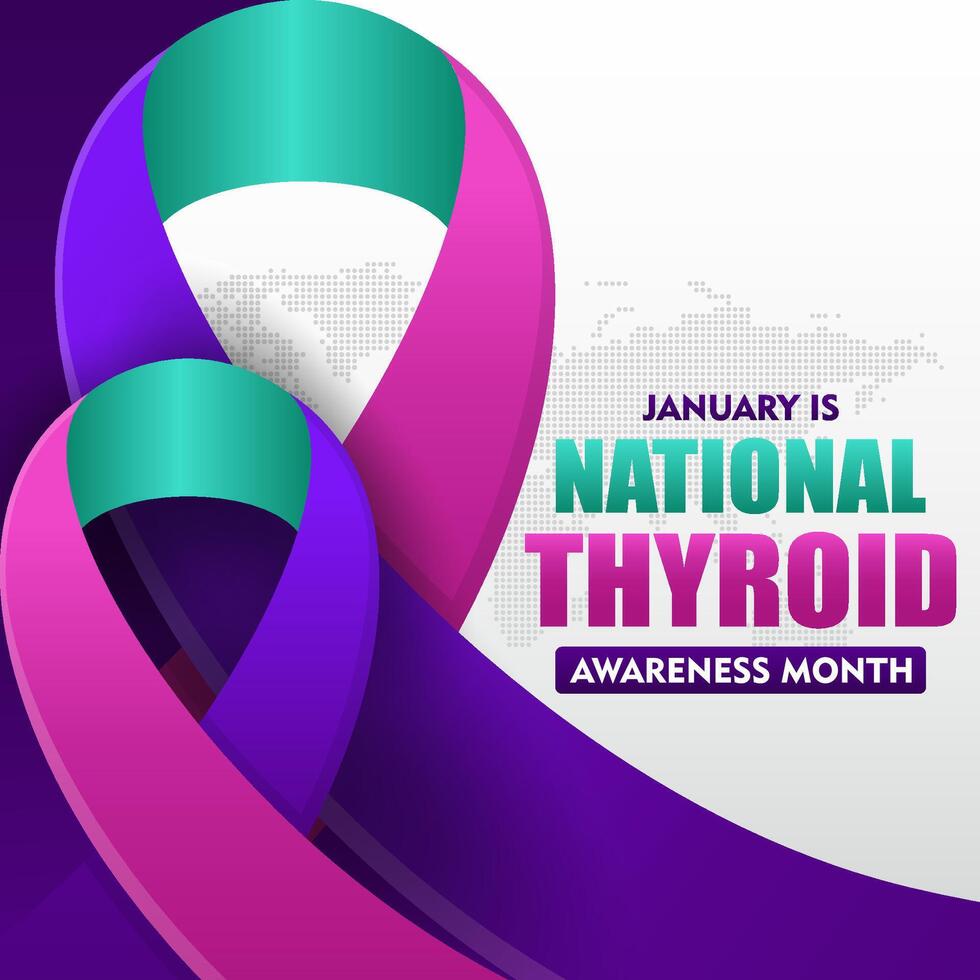 thyroid awareness month illustration for background banner and poster template vector
