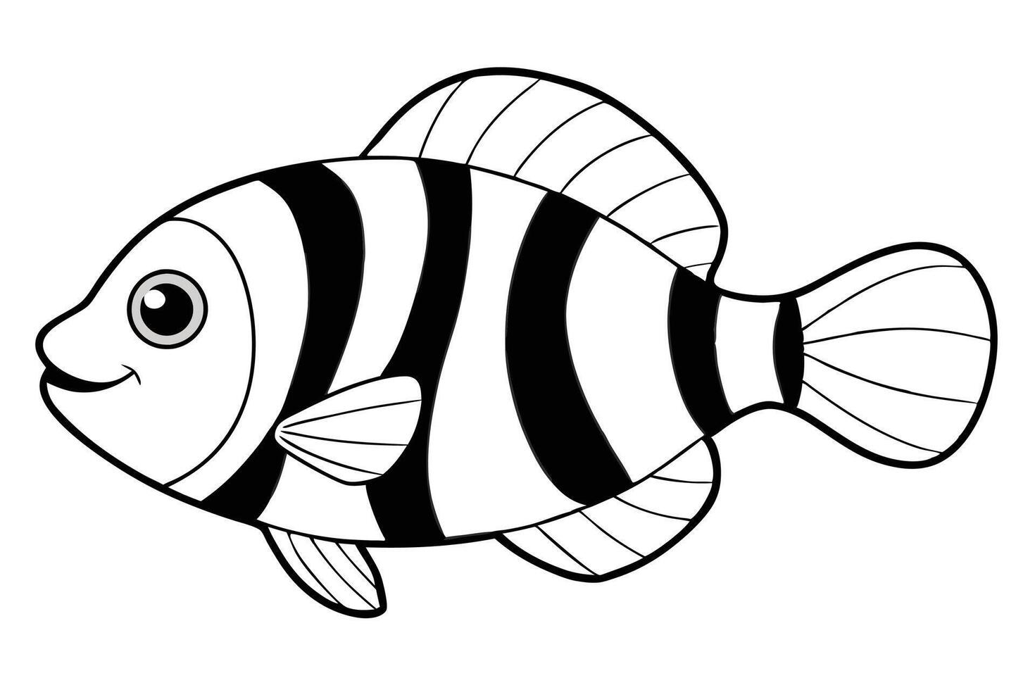 An image of a black and white striped fish vector
