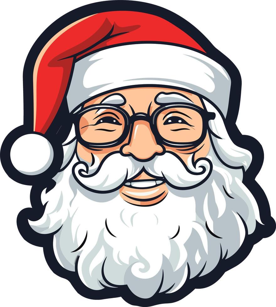 Smiling Santa with glasses and red hat for festive celebrations vector