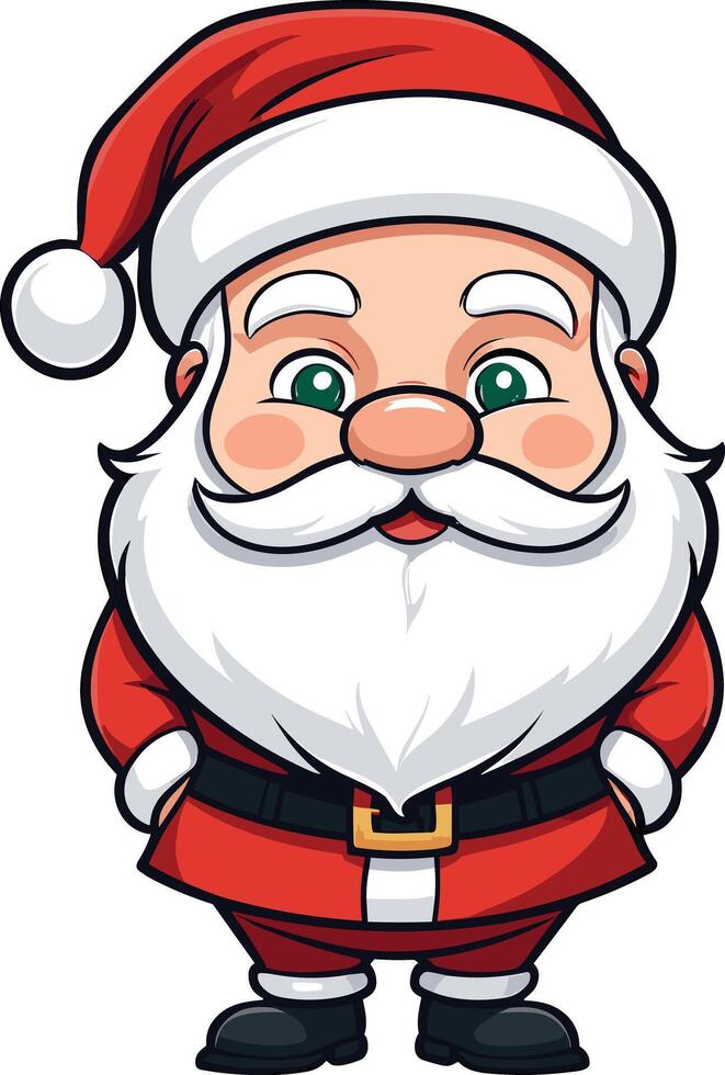 A jolly Santa Claus stands smiling with his arms crossed vector
