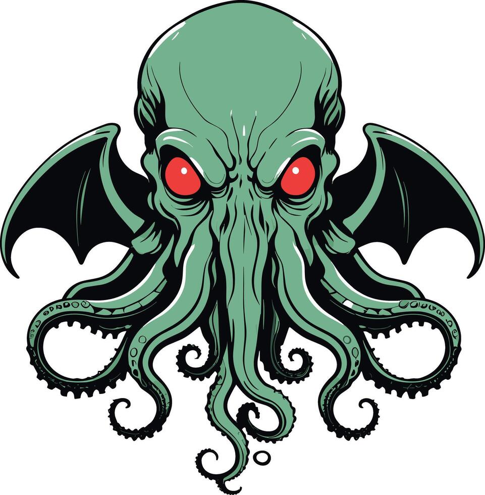 Intricate illustration of a mythical creature with tentacles vector