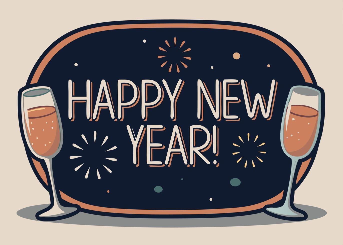 Toasting to the New Year with champagne and fireworks celebration vector