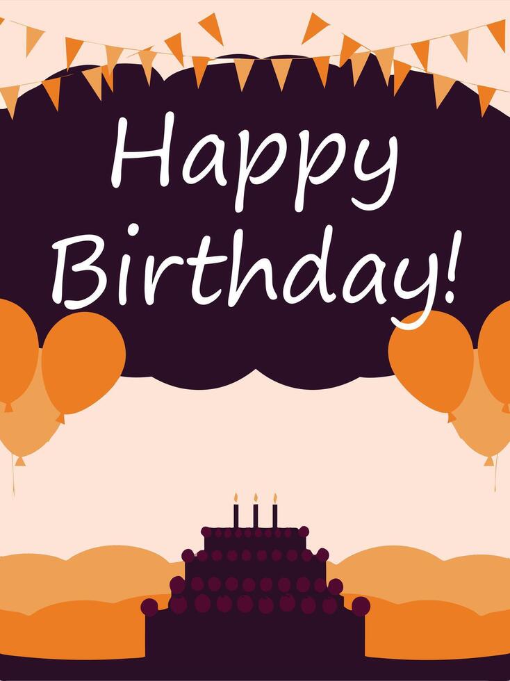 Celebrate a joyful birthday with festive decorations and cake vector