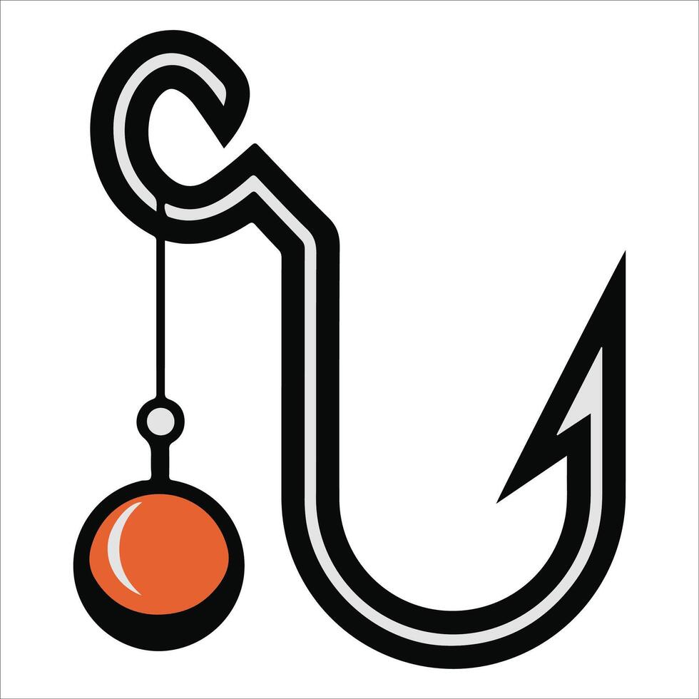 Hook and Bait Design vector
