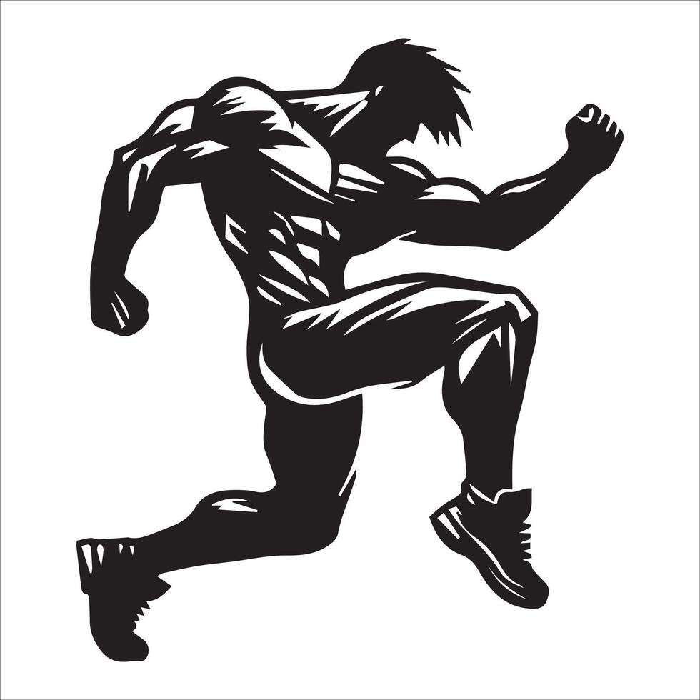 Dynamic Leaping Man Silhouette vector