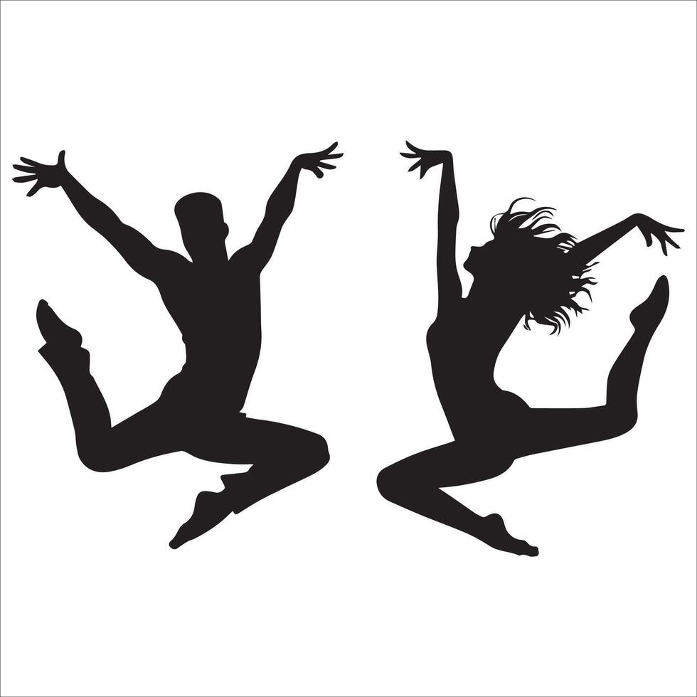 Dynamic Group Jump Silhouette Design vector