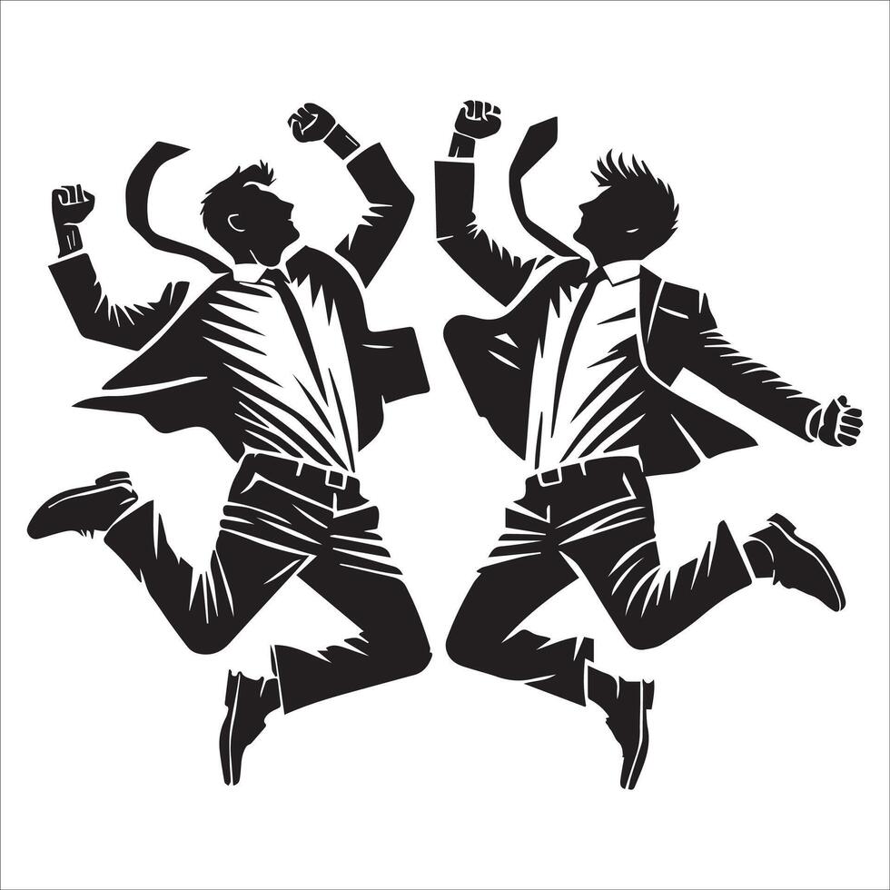 Dynamic Businessman in Action Silhouette Design vector