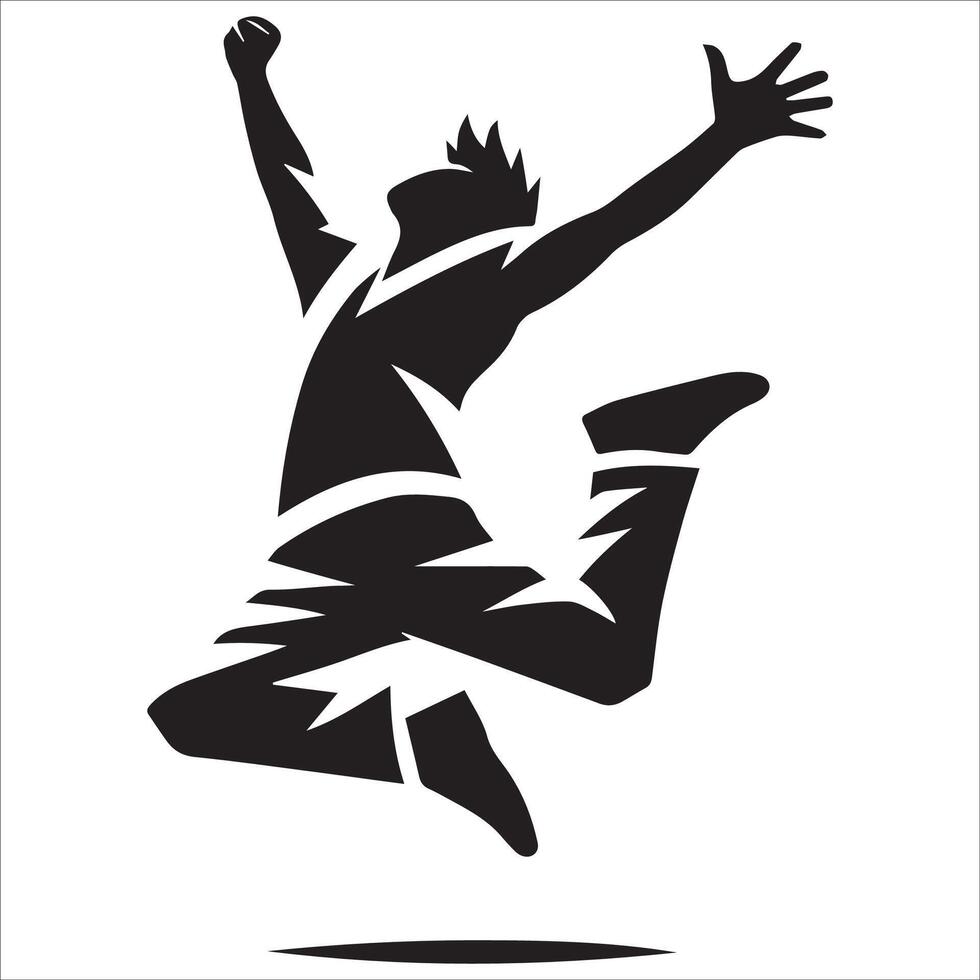 High-Flying Man Jump Silhouette vector