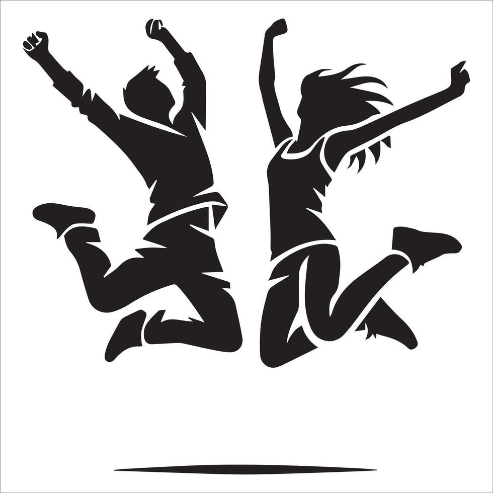 Collective Energy Jump Silhouette Design vector