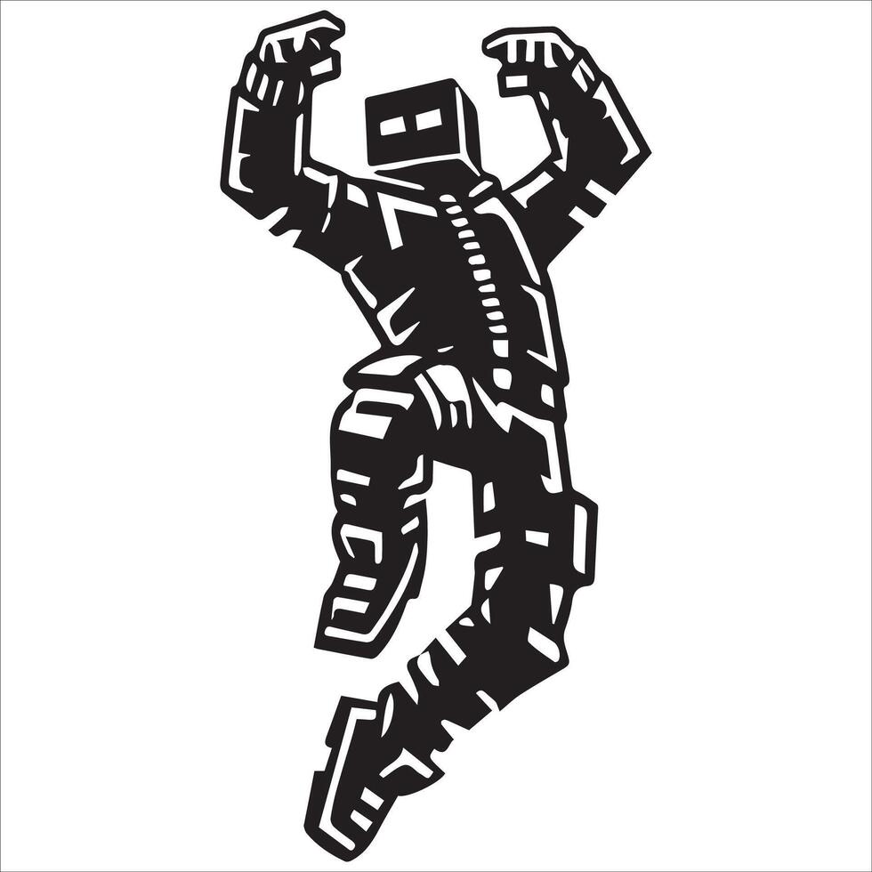 Man Leaping in Celebration Silhouette vector