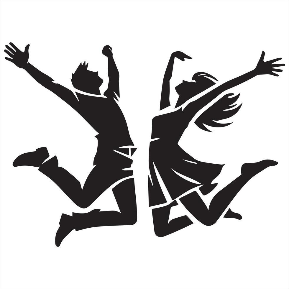 Unity in Motion Jump Silhouette vector