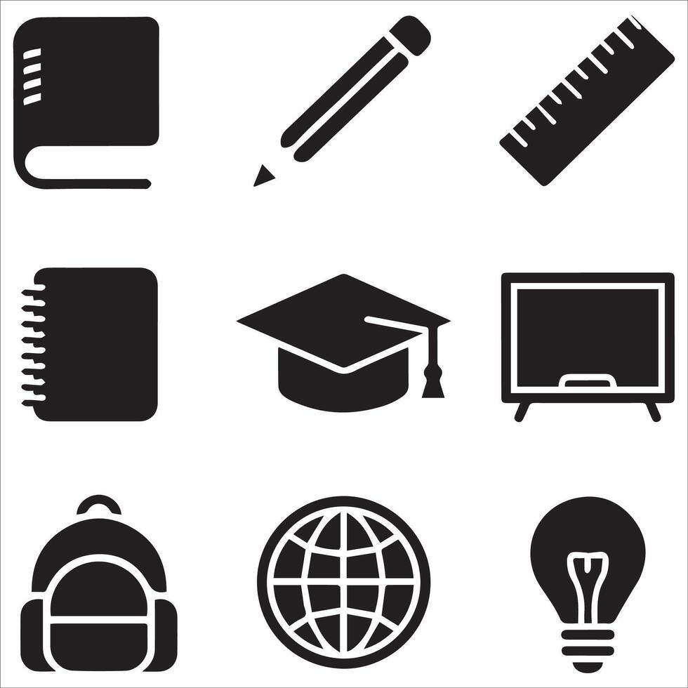 Minimalist Learning Tools Icons vector