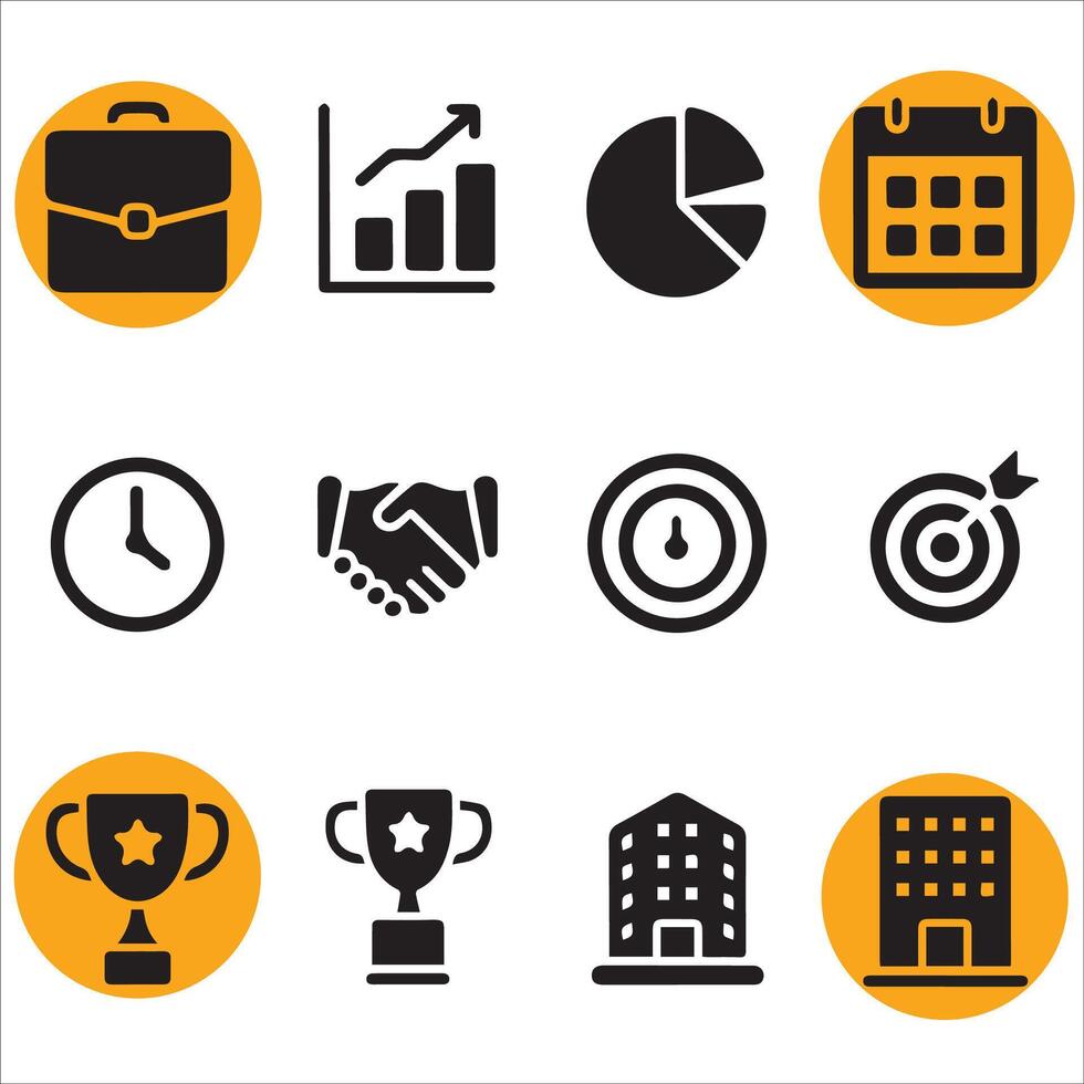 Minimalist Business Silhouette Icons vector