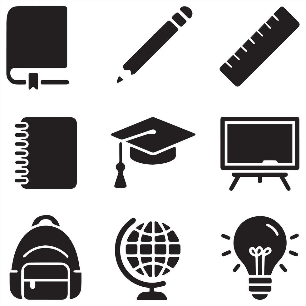 Educational Symbols and Tools Pack vector