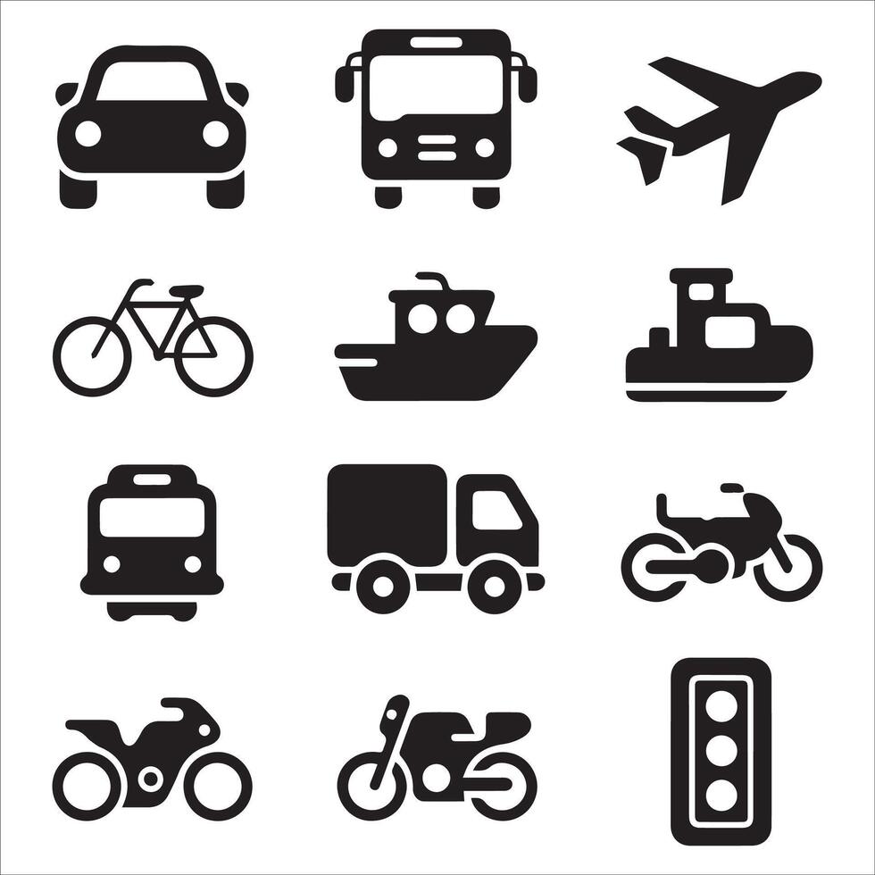 Stylish Travel and Delivery Icons vector
