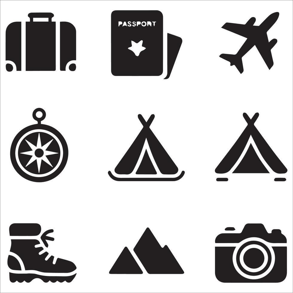 Abstract Travel and Wanderlust Symbols vector