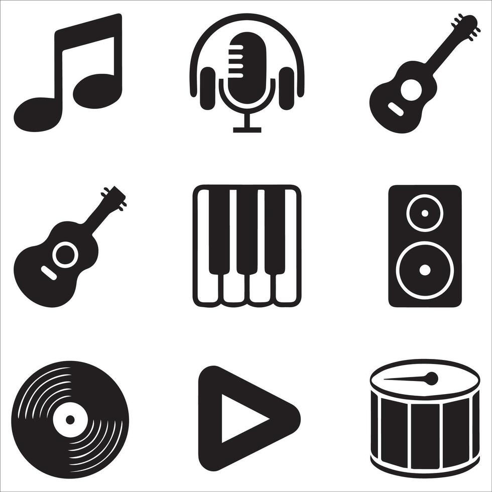 Trendy Music and Performance Icons vector