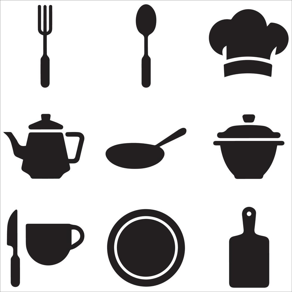 Modern Culinary Icons Collection vector