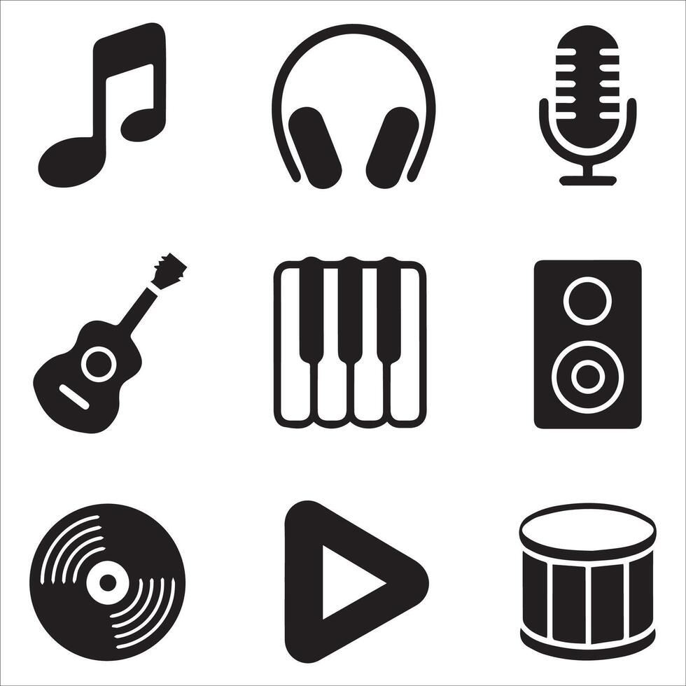 Dynamic Entertainment and Media Icons vector