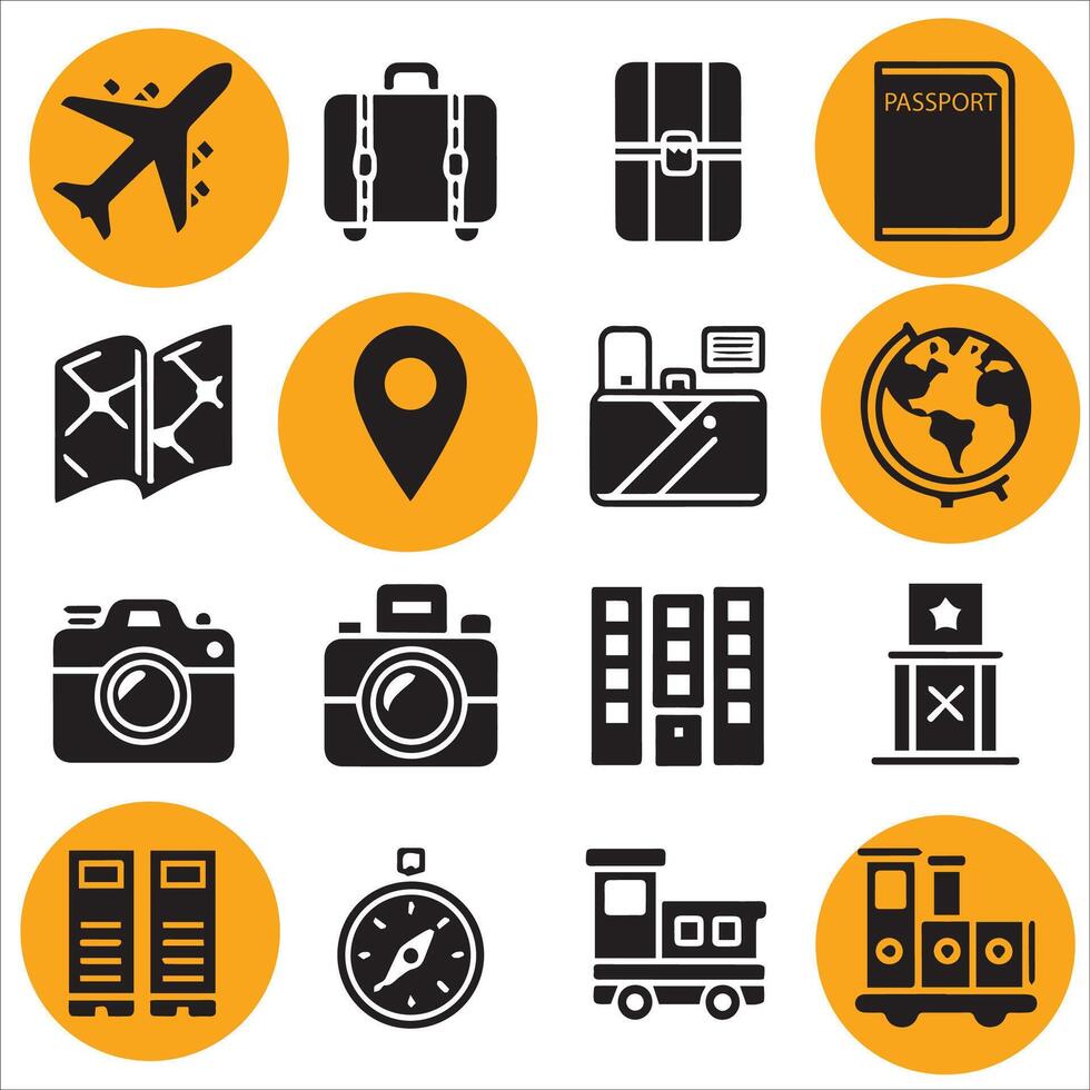 Flat Travel Icons Set vector
