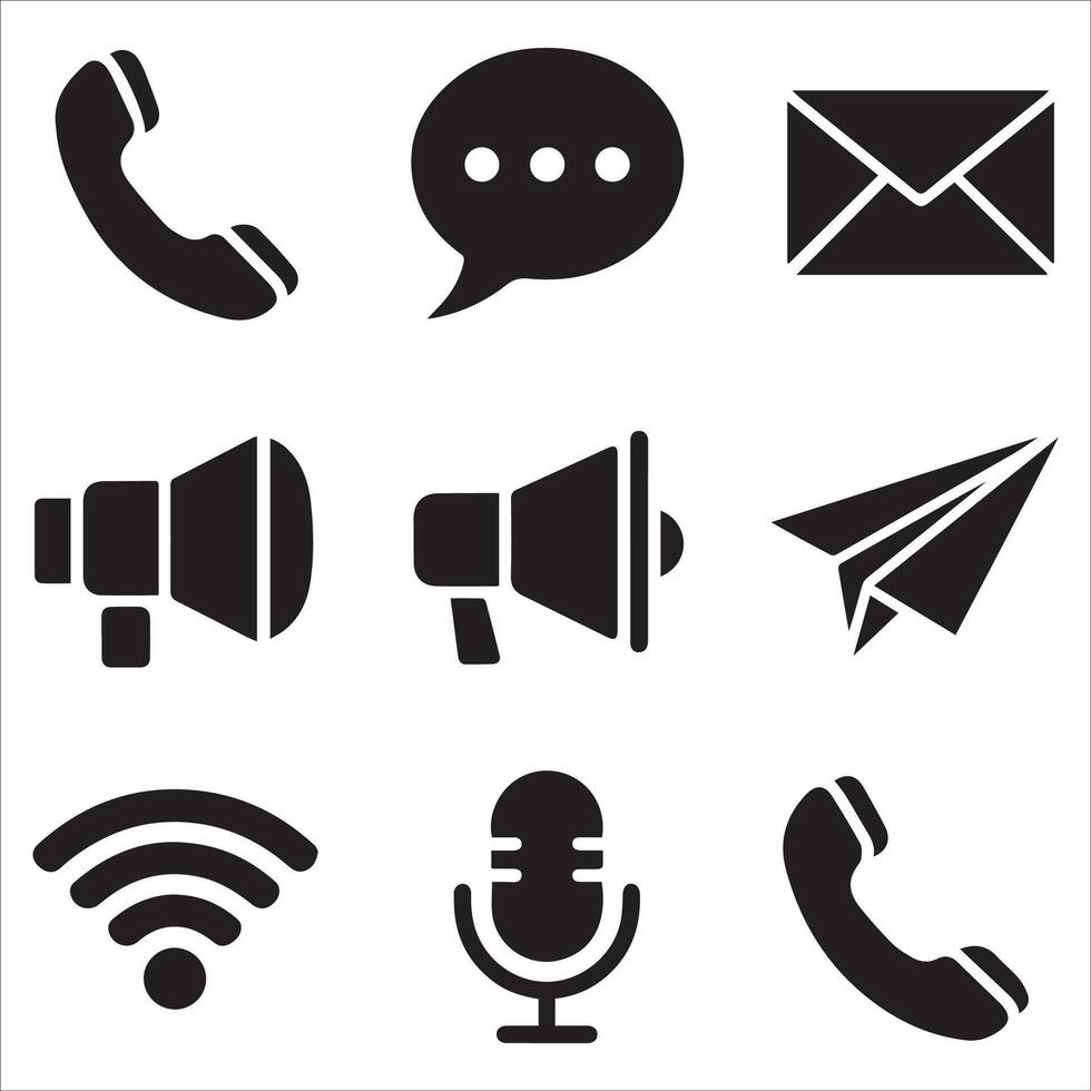 Modern Communication Icon Pack vector