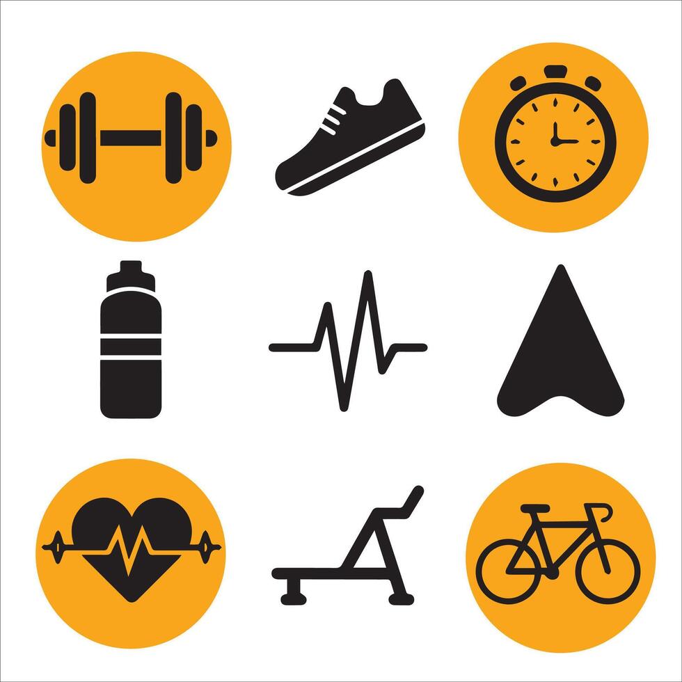 Minimalist Fitness Icon Pack vector