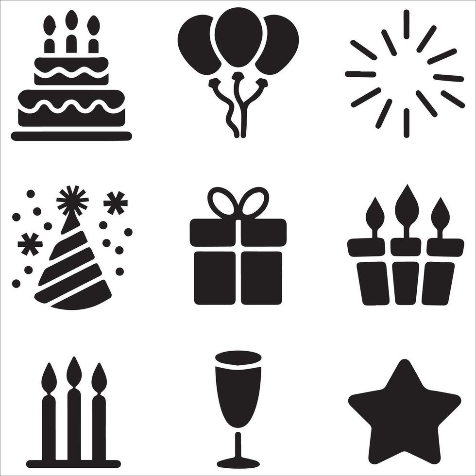 Stylish Festive Icons for All Occasions vector
