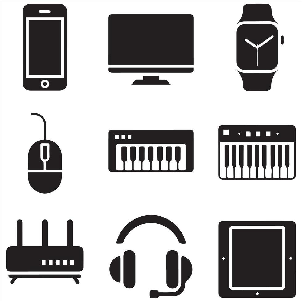 Flat Technology Icons Pack vector