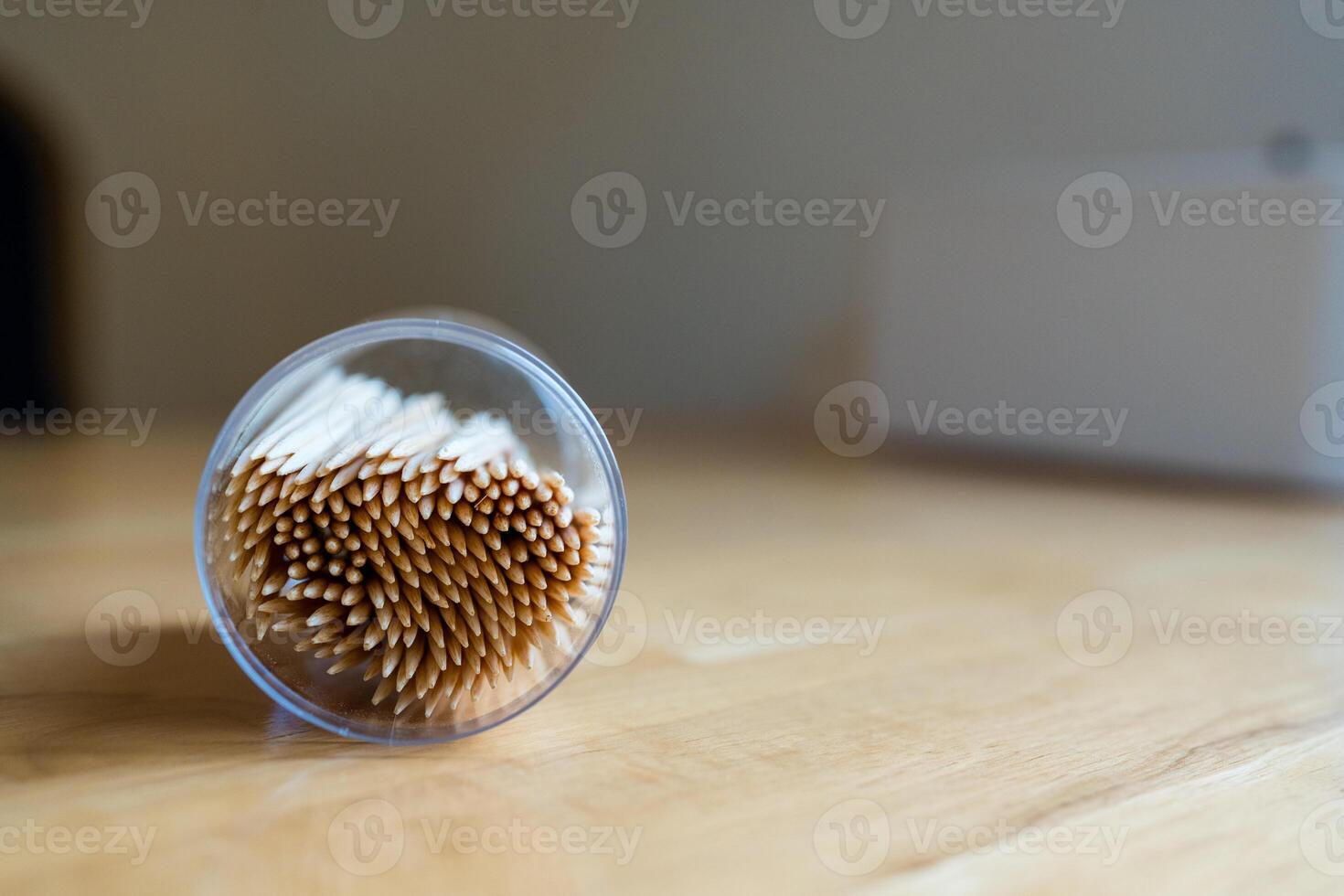 Close up of toothpicks in a box photo