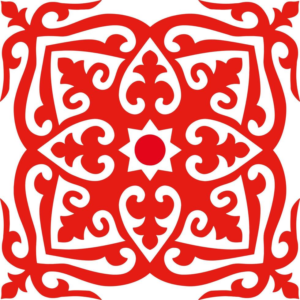 A seamless pattern of red abstract geometric shapes for tile, wallpaper or textiles isolated on a white background vector