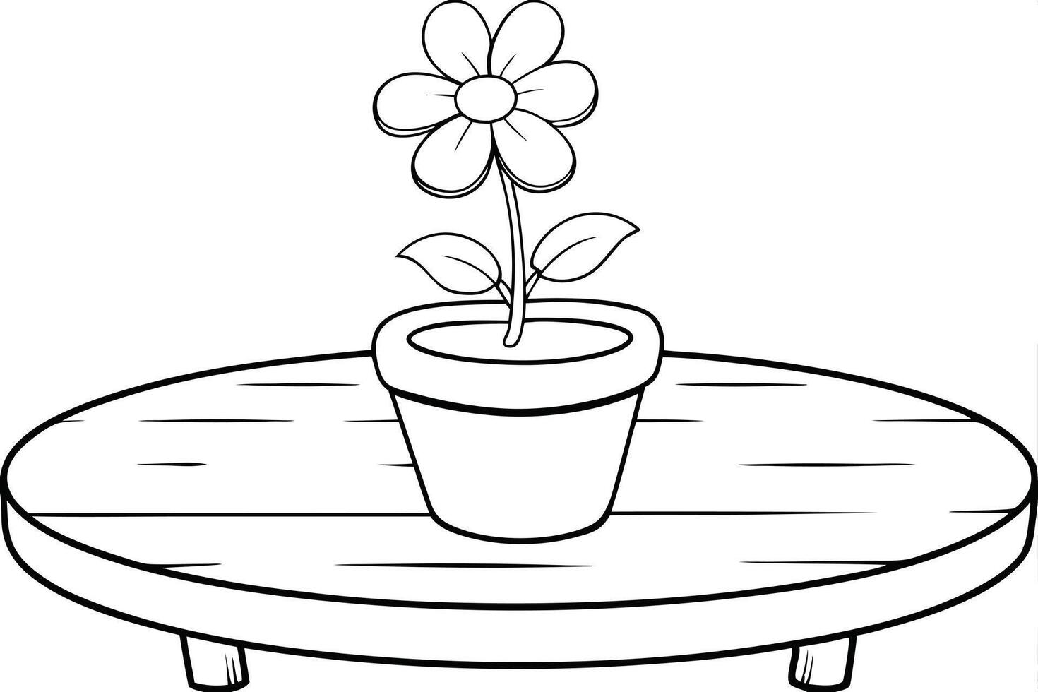 Small Pot with Tiny Flower Growing vector
