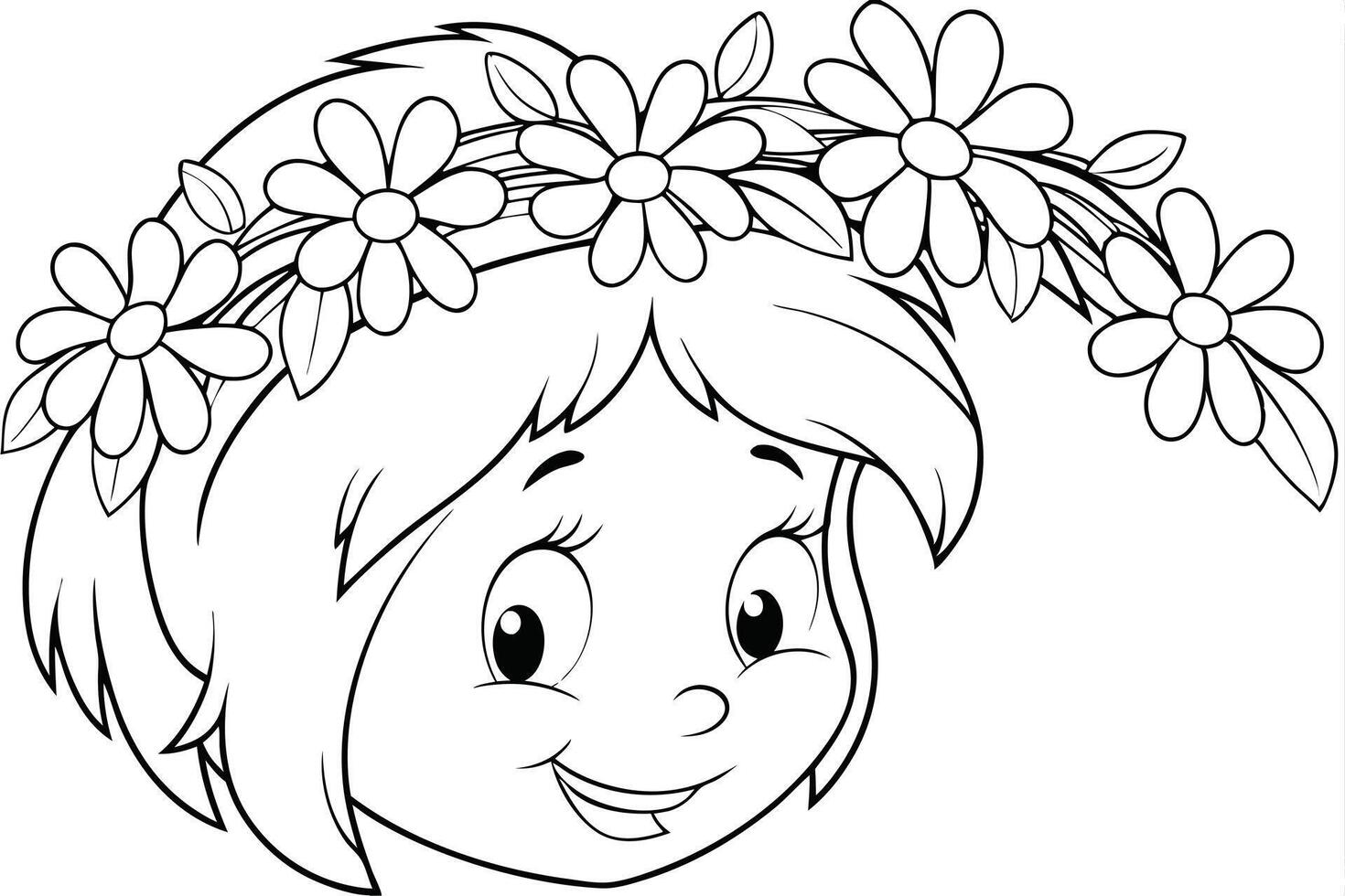 A Daisy Chain of Flowers Worn Like a Crown vector