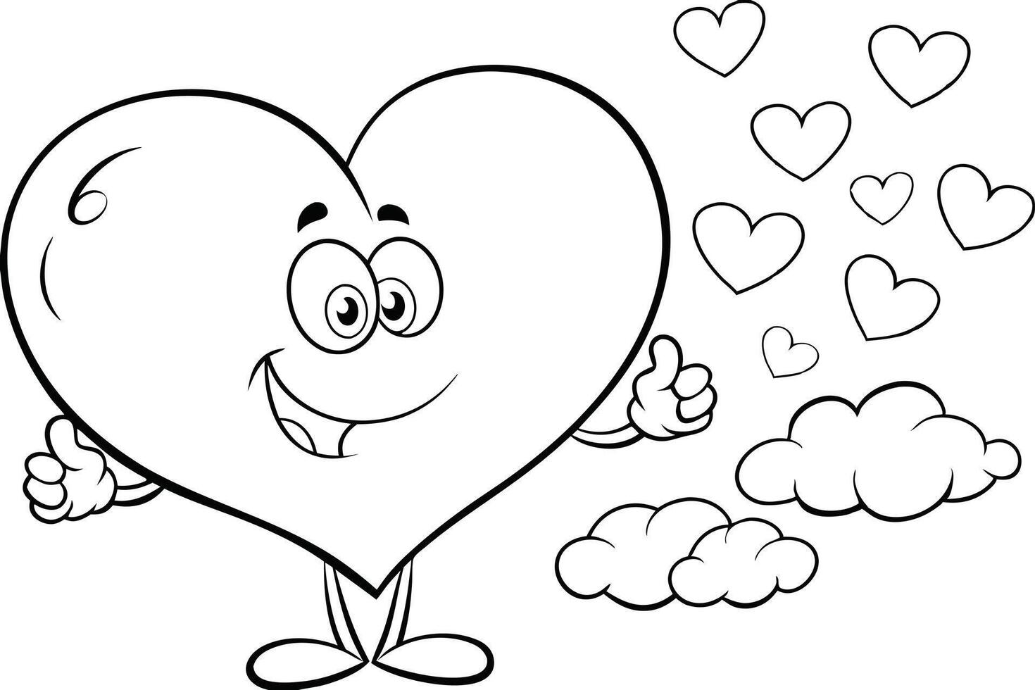 Giant Heart with Tiny Hearts Floating vector