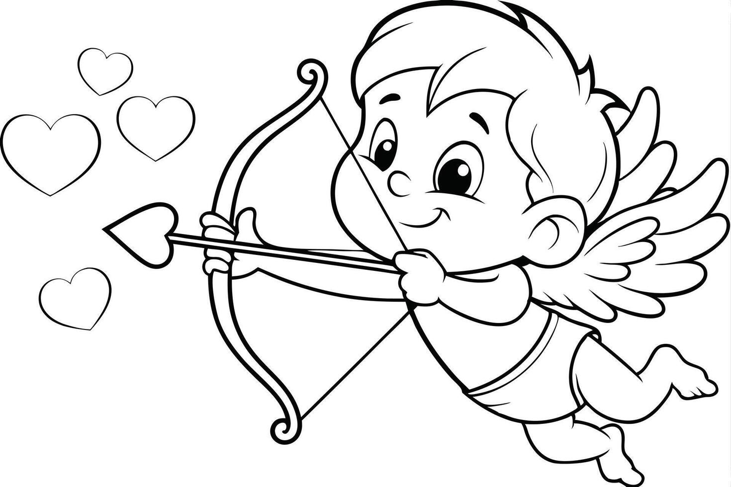 Cupid with Bow and Arrow Shooting Heart vector