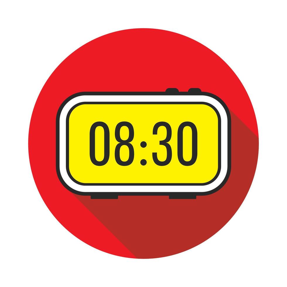 Digital Alarm Clock flat icon. Illustration, EPS 10 vector