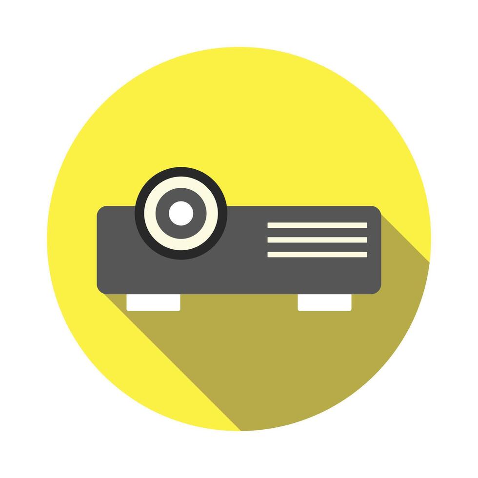 Projector flat icon with long shadow, eps10 illustration. vector