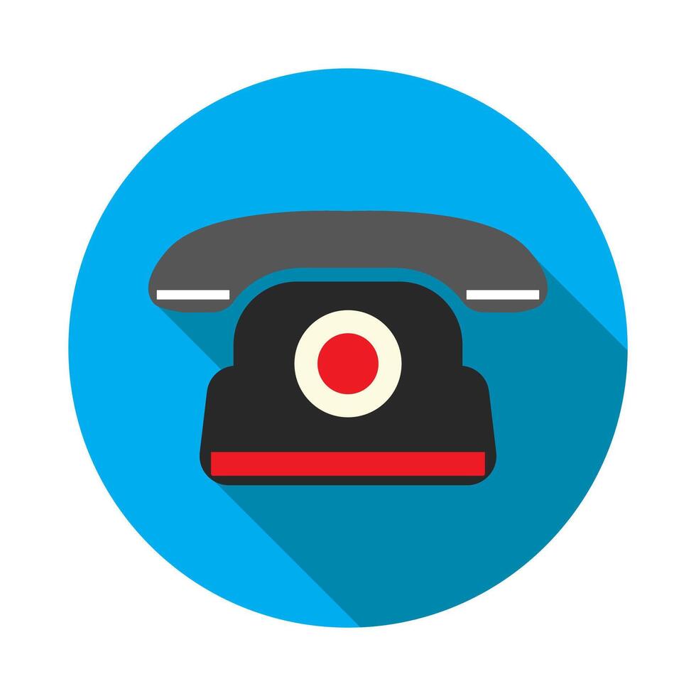 Retro telephone icon. Flat design illustration, EPS 10. vector