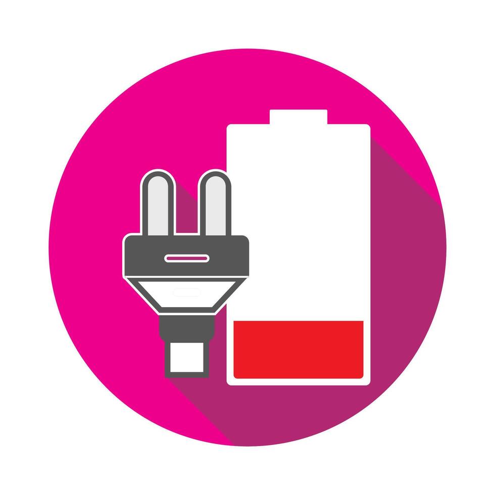 Charging Battery Icon. Flat design style. Illustration. vector