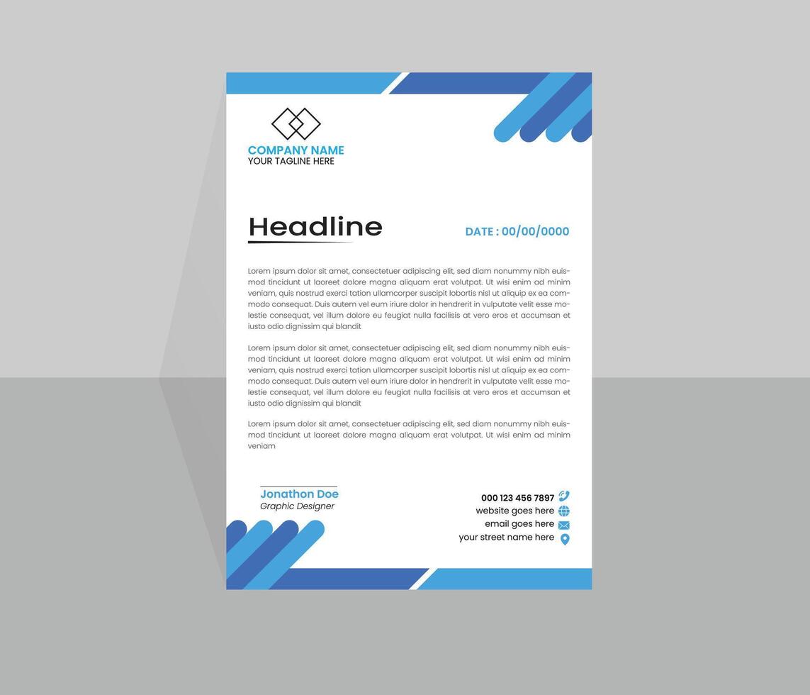 Creative business latter heat design. Modern latter head template . vector