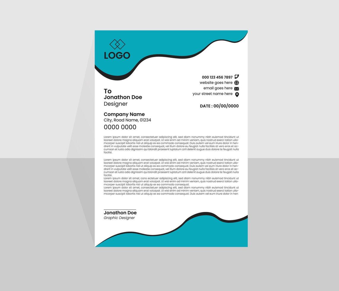 Creative business latter heat design. Modern latter head template . vector