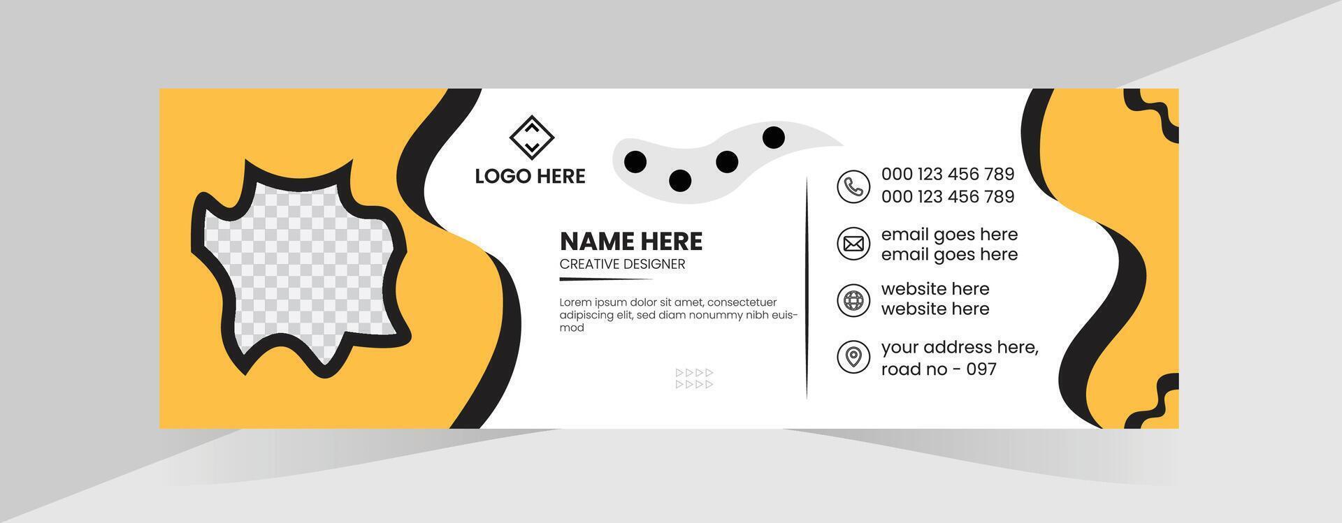 Professional modern email signature design and unique design vector