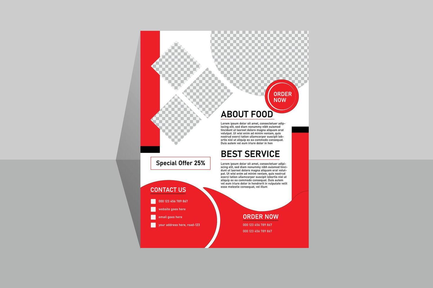 Modern restaurant flyer design and marketing template vector