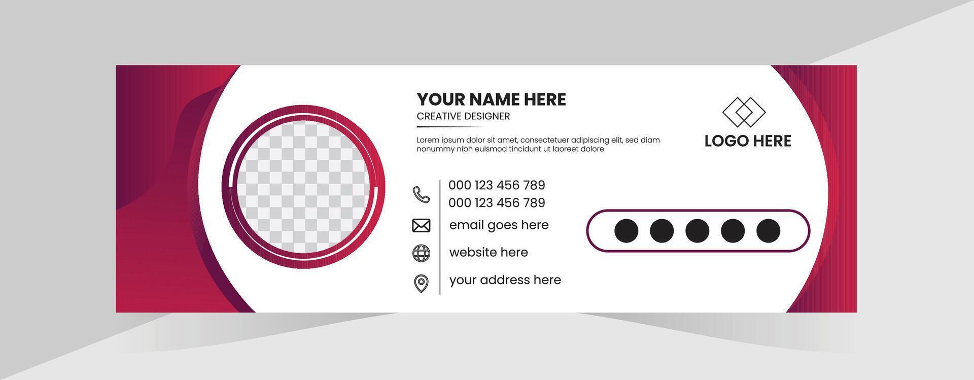Professional email signature design and modern creative design vector