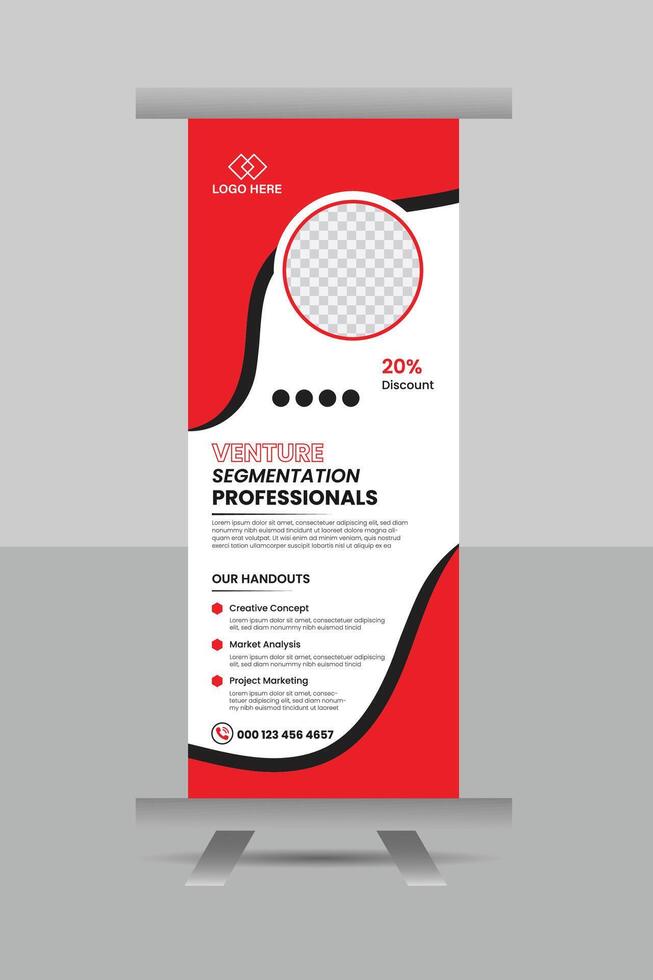 Business roll-up banner design. Creative modern roll-up banner. vector