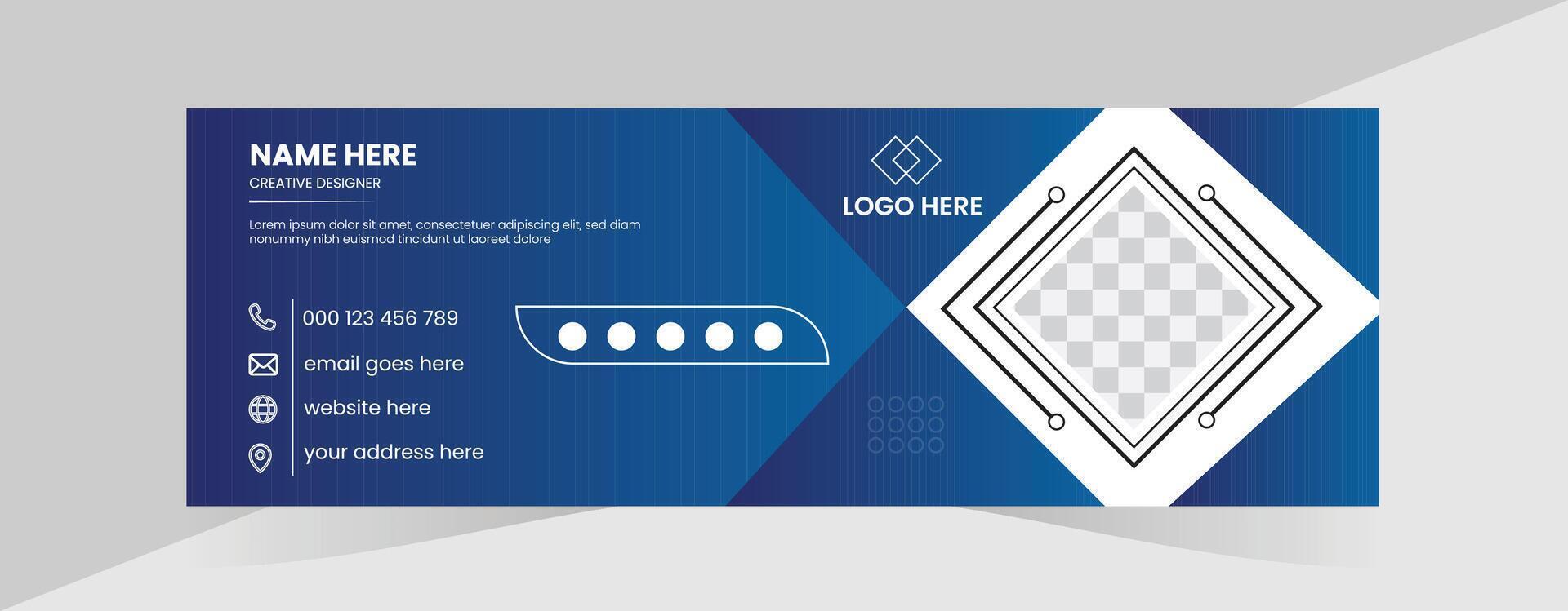 Modern email signature design and unique professional email signature design vector