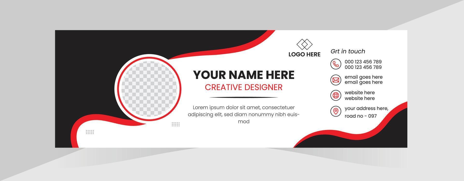 Creative email signature design and modern design vector